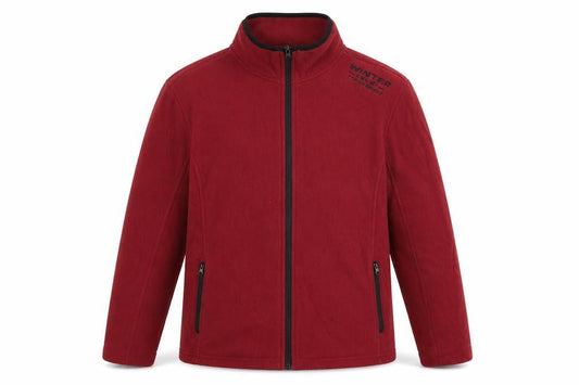 Front view of Atlas men’s red jacket, size L, zip