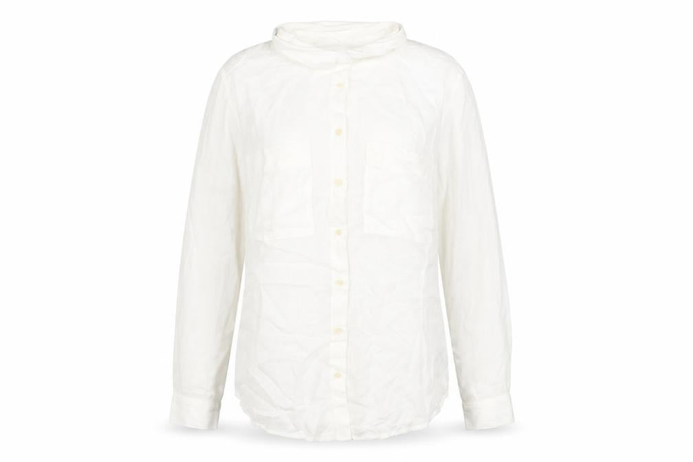 Classics Womens White Viscose Basic Button-Up Size 12 Collared