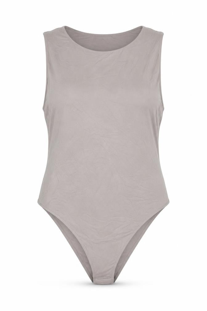 Front view of Autograph women’s green polyamide bodysuit one-piece, size UK 20, snap