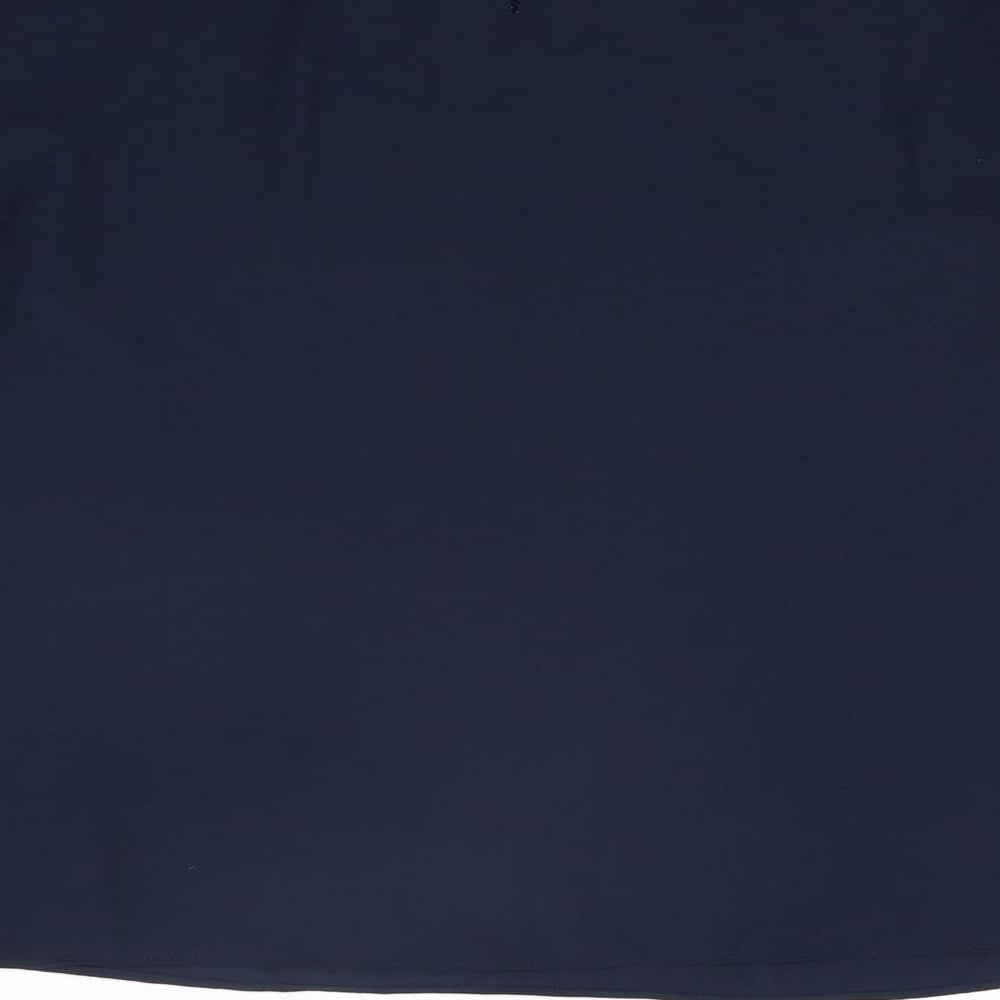 Marks and Spencer Womens Blue Polyester Basic Blouse Size 8 Round Neck - Embroidered Detail