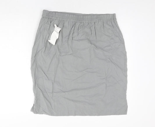 Samoon Womens Grey Modal Straight & Pencil Skirt Size 18 Drawstring