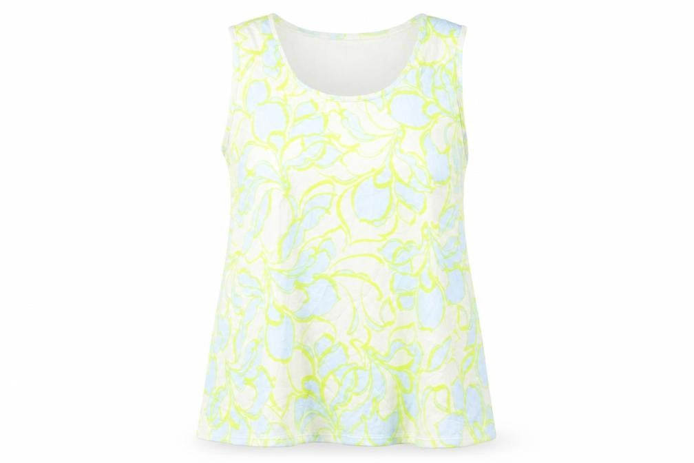 Marks and Spencer Womens Multicoloured Geometric Polyester Basic Tank Size 24 Scoop Neck