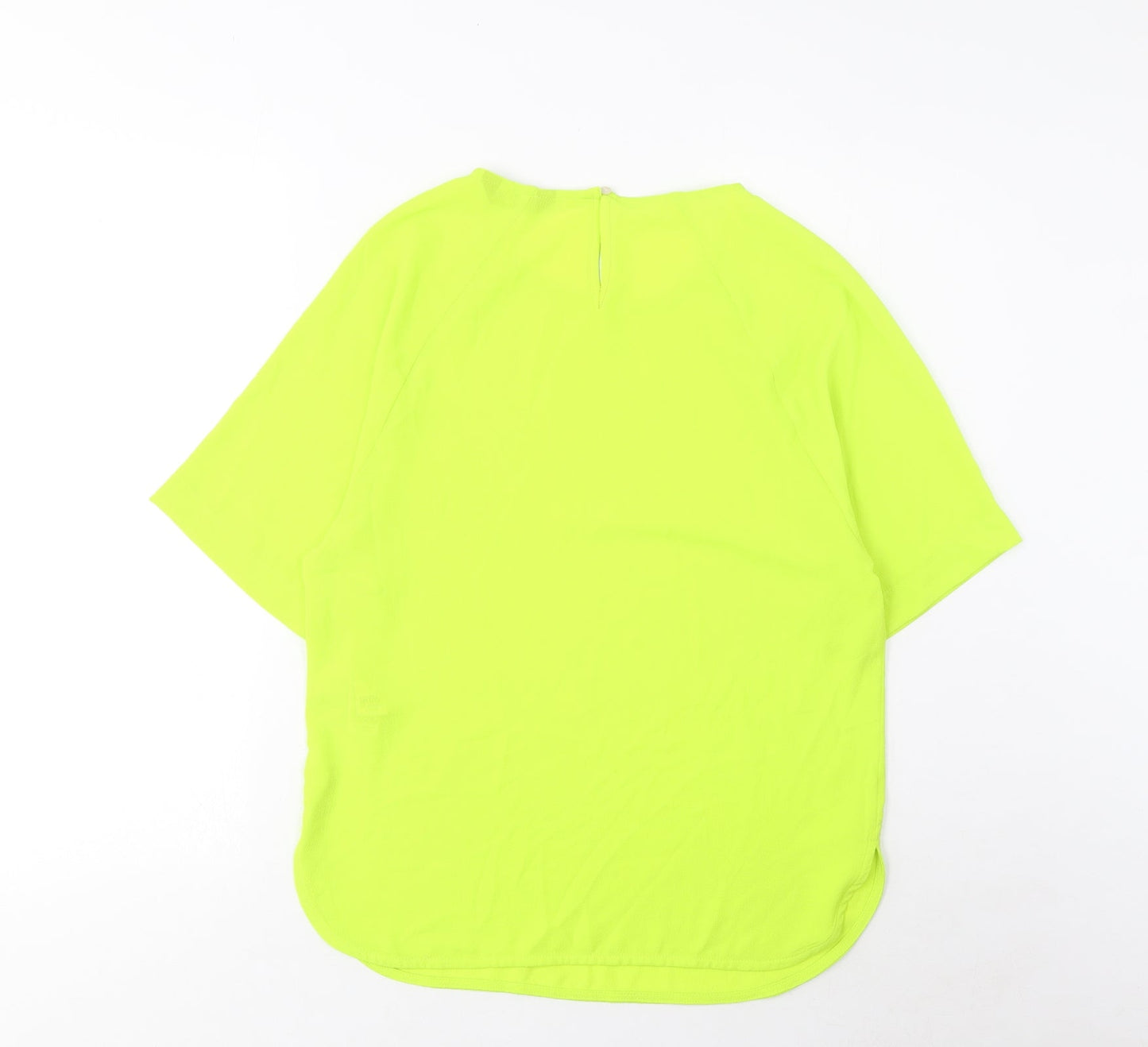 Marks and Spencer Womens Green Polyester Basic T-Shirt Size 6 Crew Neck