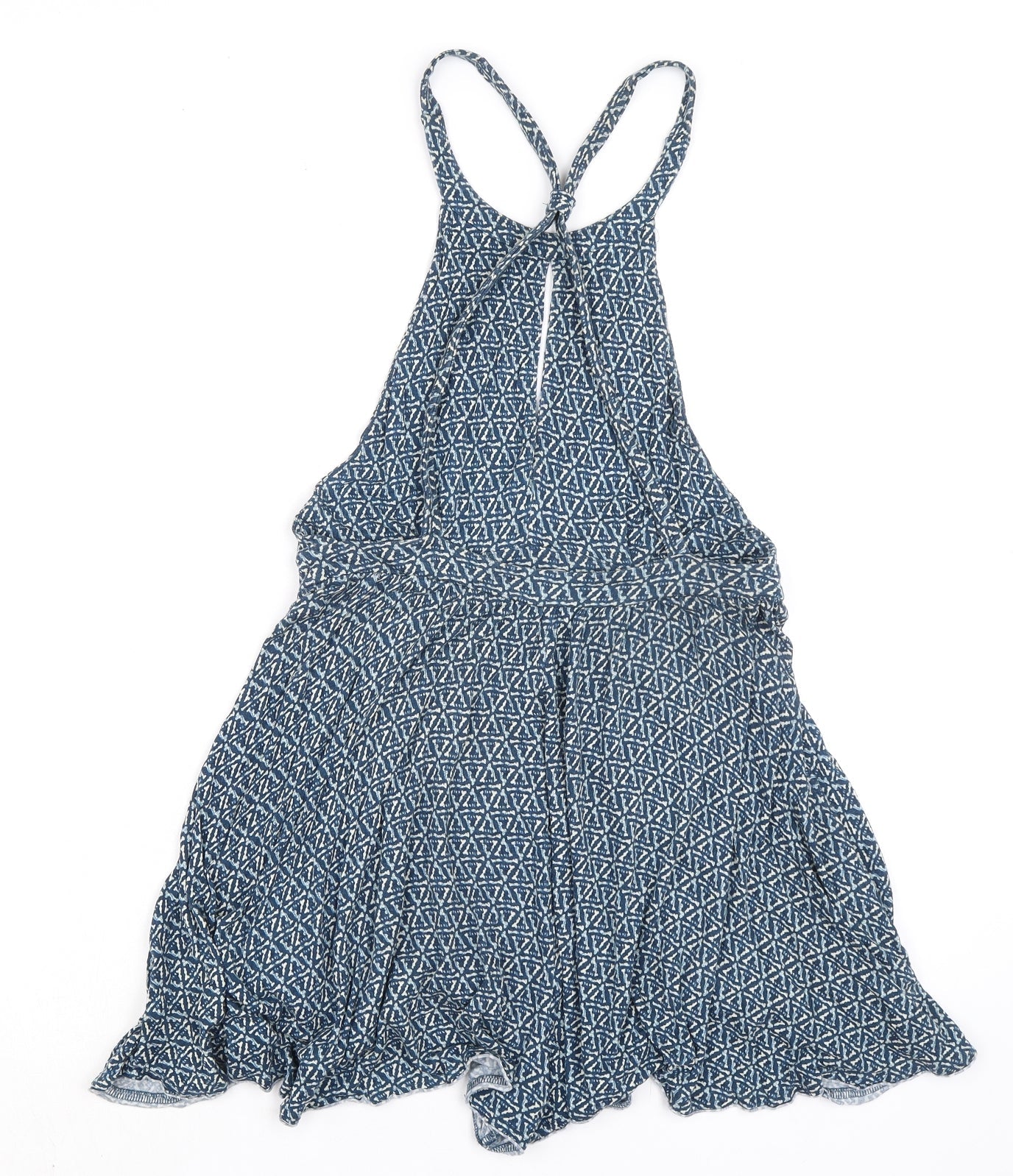 Ecote Womens Blue Viscose Playsuit One-Piece Size M - Open Back
