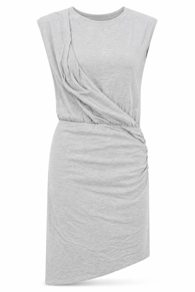 Lable Lab Womens Grey Viscose Pencil Dress Size 6 Round Neck - Elasticated Waist