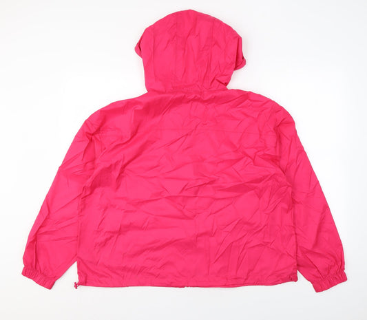 Marks and Spencer Womens Pink Rain Coat Jacket Size L Zip