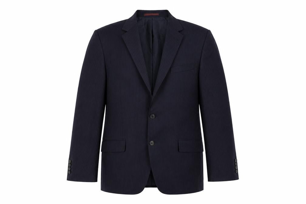 Marks and Spencer Mens Blue Striped Wool Jacket Suit Jacket Size 42 Regular