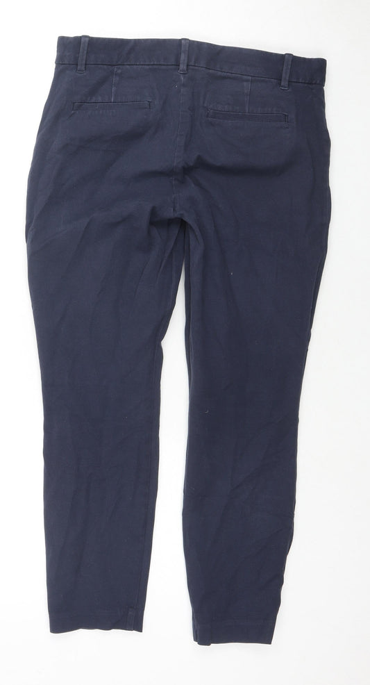 Gap Womens Blue Cotton Trousers Size 8 L24 in Regular Zip