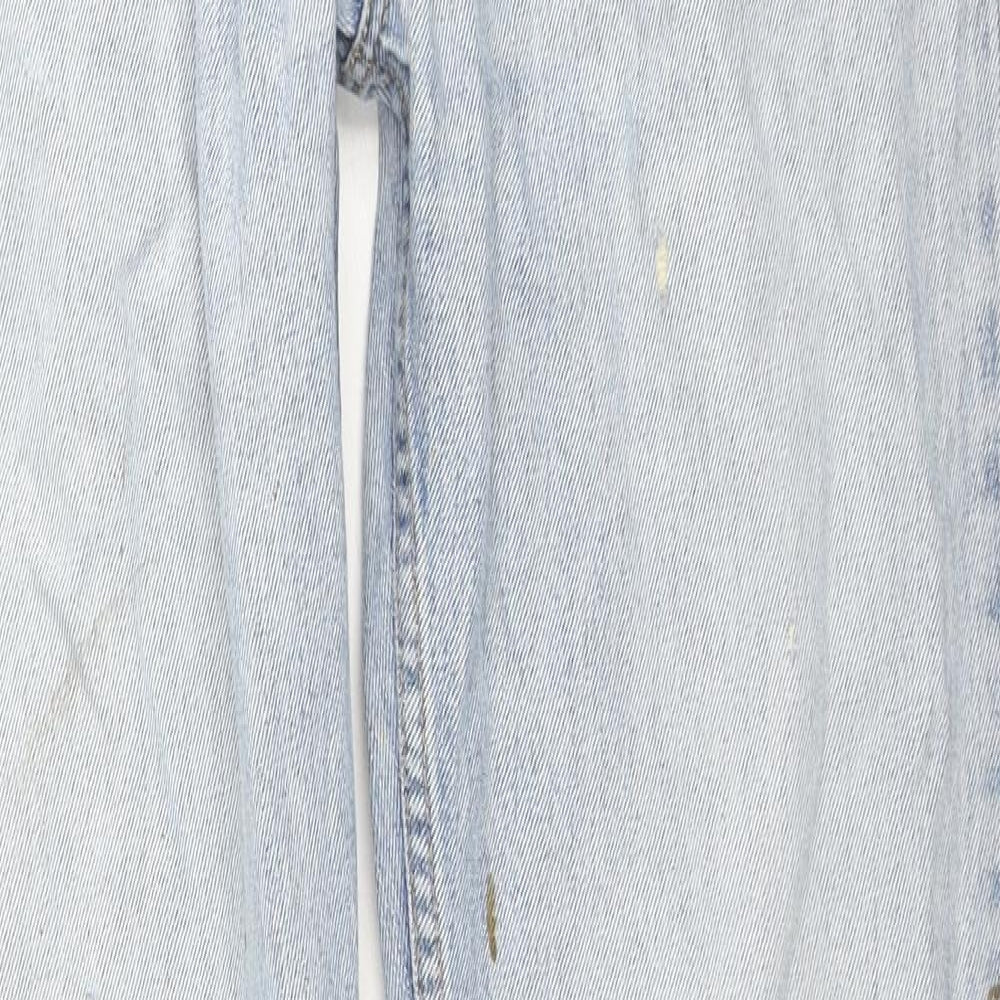 Levi's Mens Blue Cotton Straight Jeans Size 34 in L34 in Regular Zip