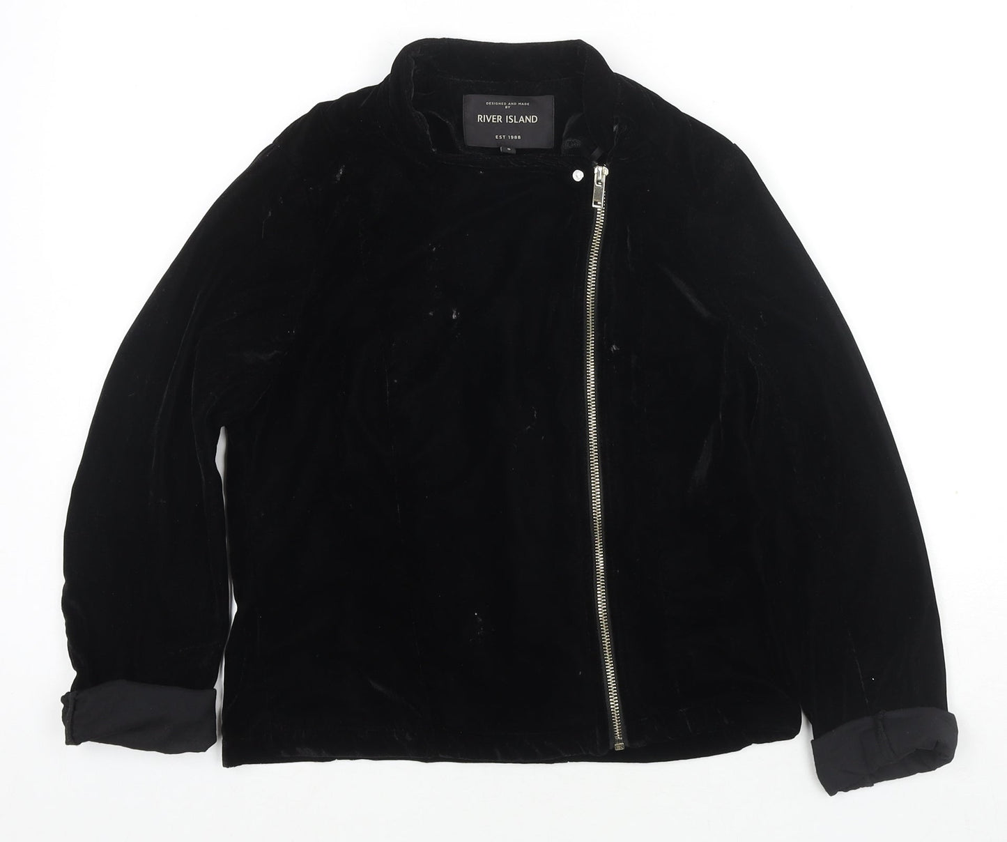 River Island Womens Black Jacket Size 8 Zip