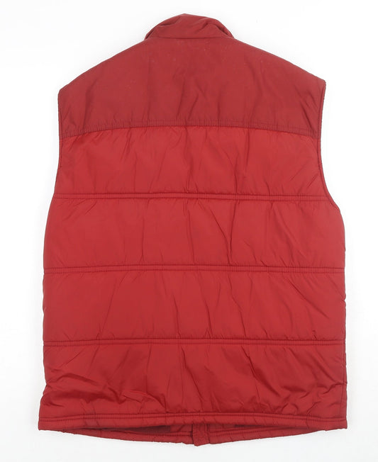 Marks and Spencer Mens Red Gilet Jacket Size M Zip