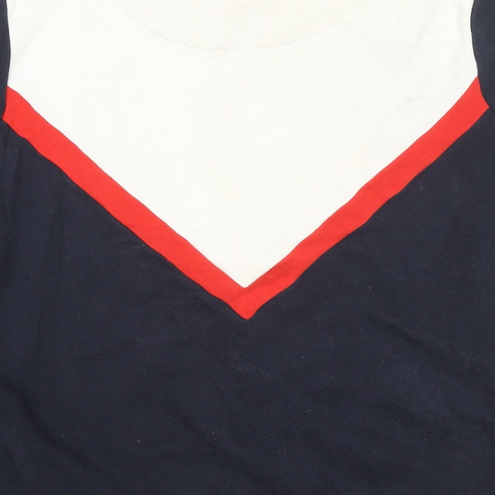 Jack Wills Womens Blue Colourblock Cotton Pullover Sweatshirt Size 10 Pullover