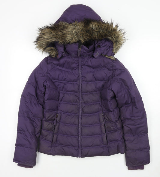 Timberland Womens Purple Puffer Jacket Jacket Size S Zip