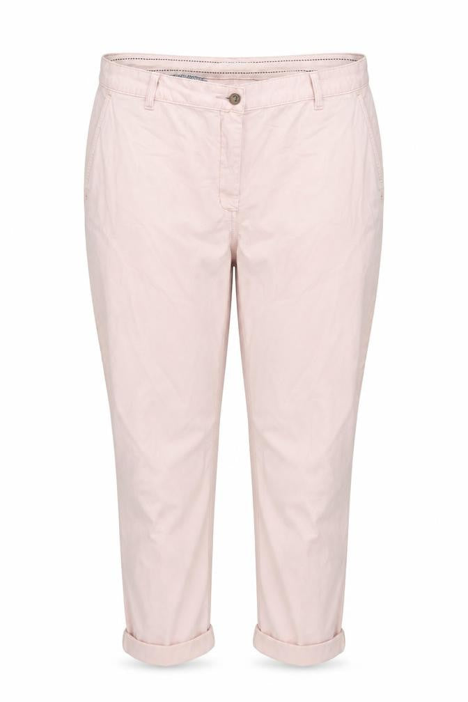 Marks and Spencer Womens Pink Cotton Chino Trousers Size 20 L25 in Regular Zip