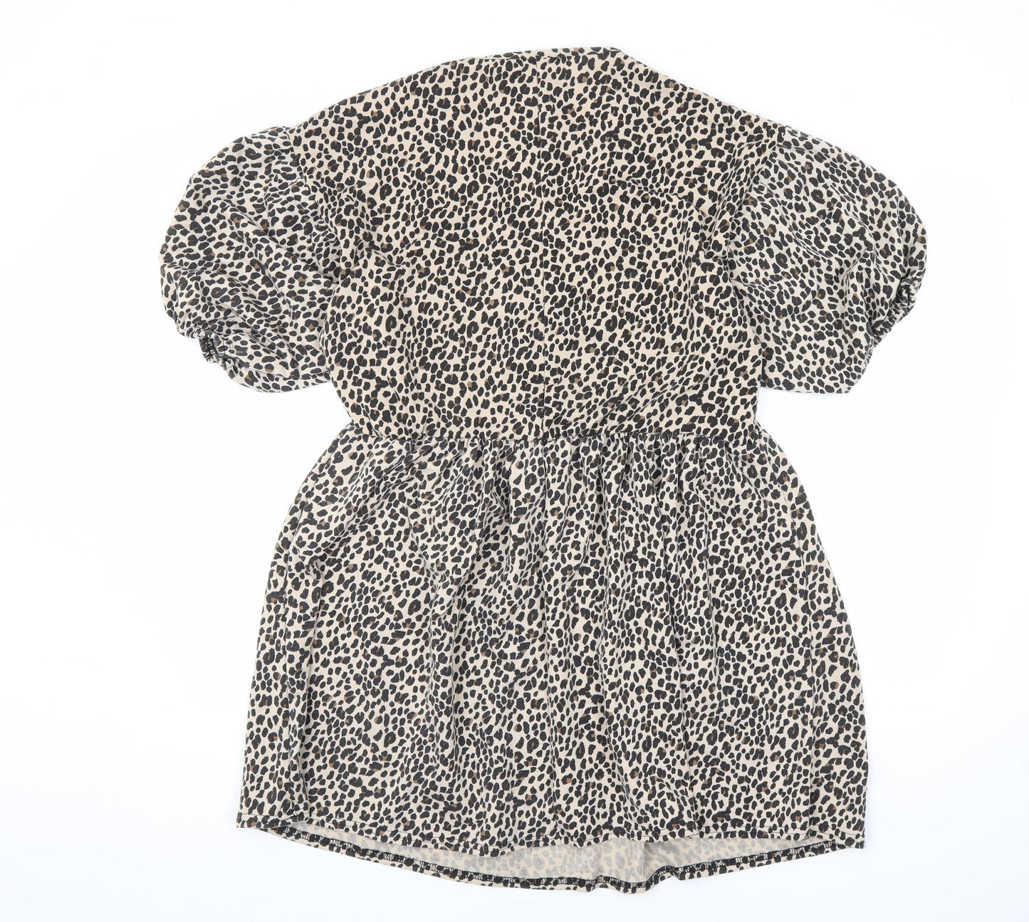 Boohoo Womens Beige Animal Print Polyester A-Line Size 18 V-Neck Pullover