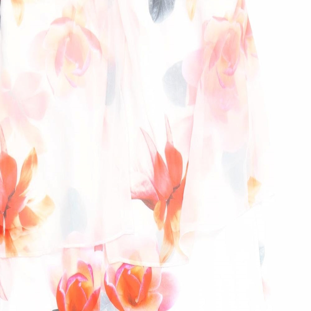 Bonmarché Womens Multicoloured Floral Polyester A-Line Size 16 Round Neck Zip