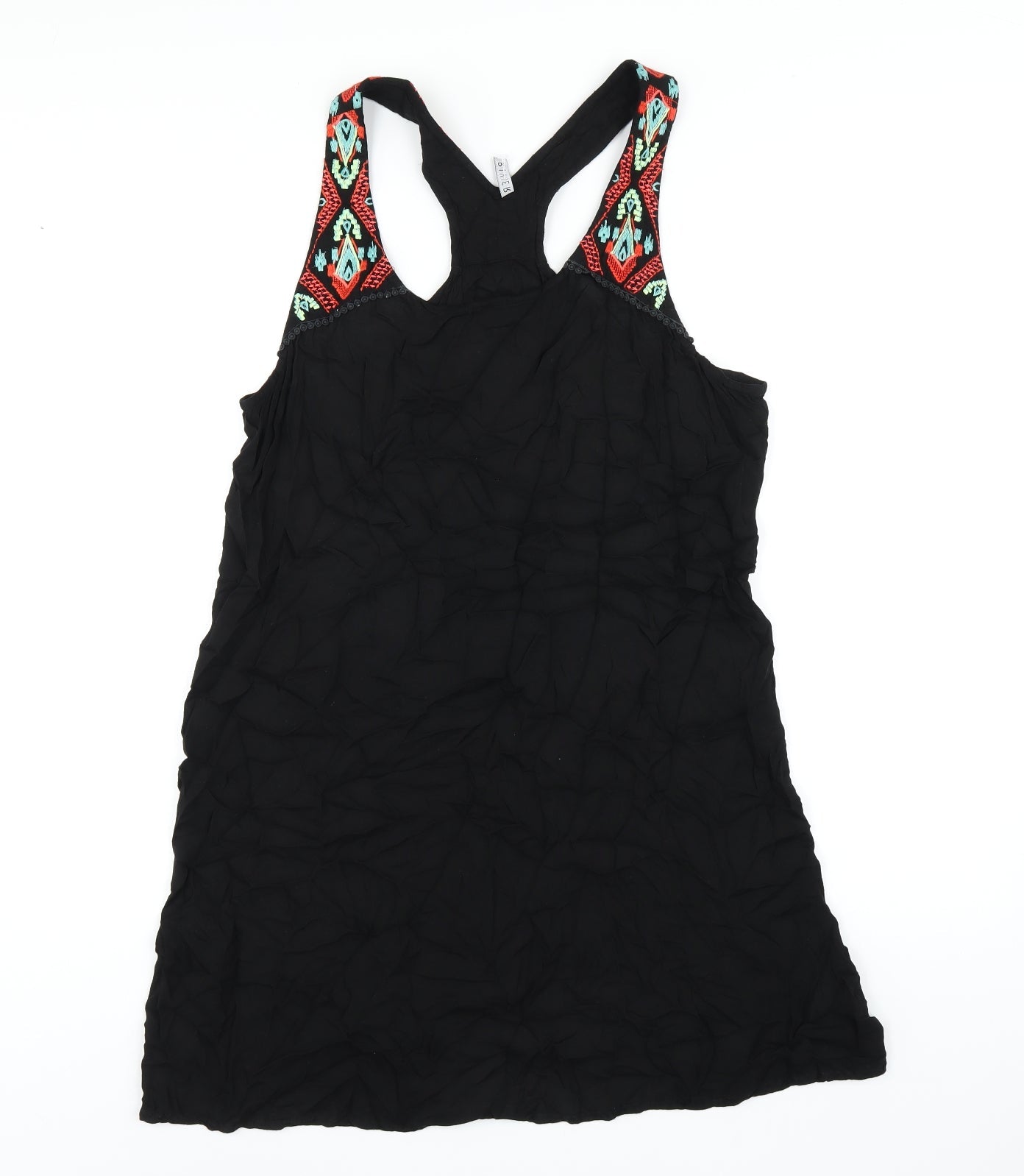 Riviera Womens Black Viscose Tank Dress Size M V-Neck Pullover