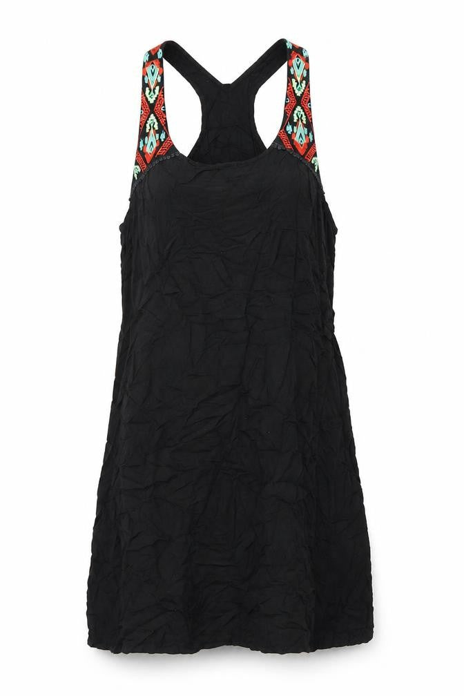 Riviera Womens Black Viscose Tank Dress Size M V-Neck Pullover