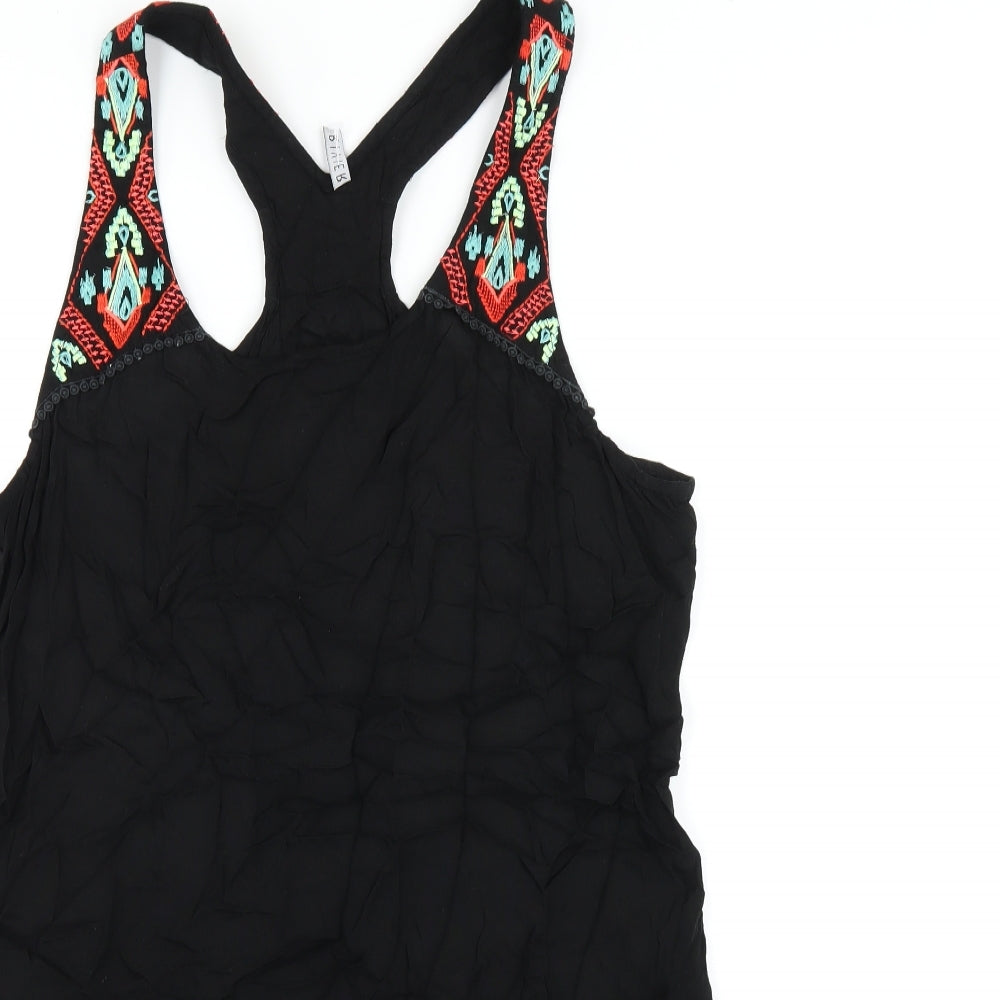 Riviera Womens Black Viscose Tank Dress Size M V-Neck Pullover