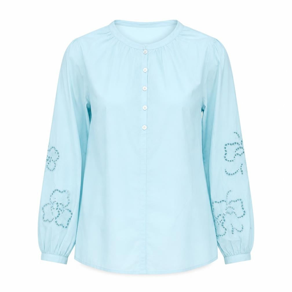 Marks and Spencer Women's Blue Cotton Blouse Size 6