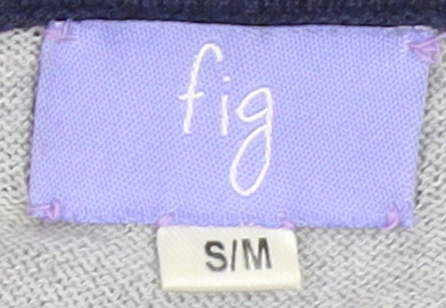 Fig Women's Grey & Blue Striped Shift Dress M