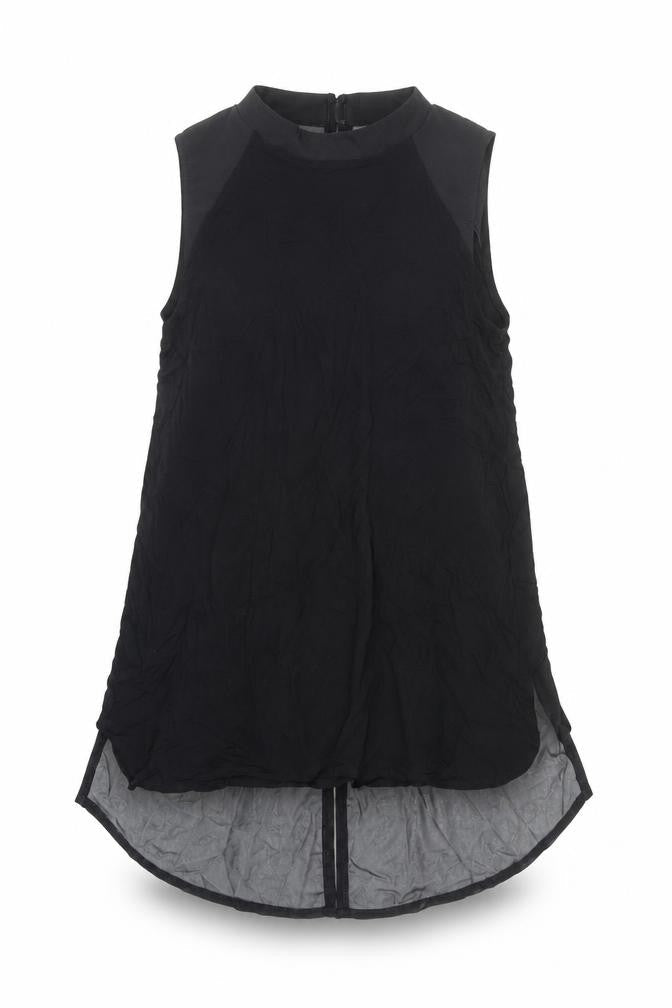 Oasis Womens Black Viscose Basic Blouse Size M Mock Neck