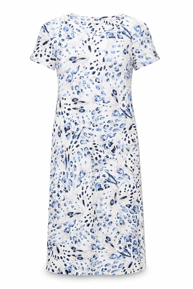Marks and Spencer Womens White Animal Print Cotton Top Dress Size XS - Leopard Pattern