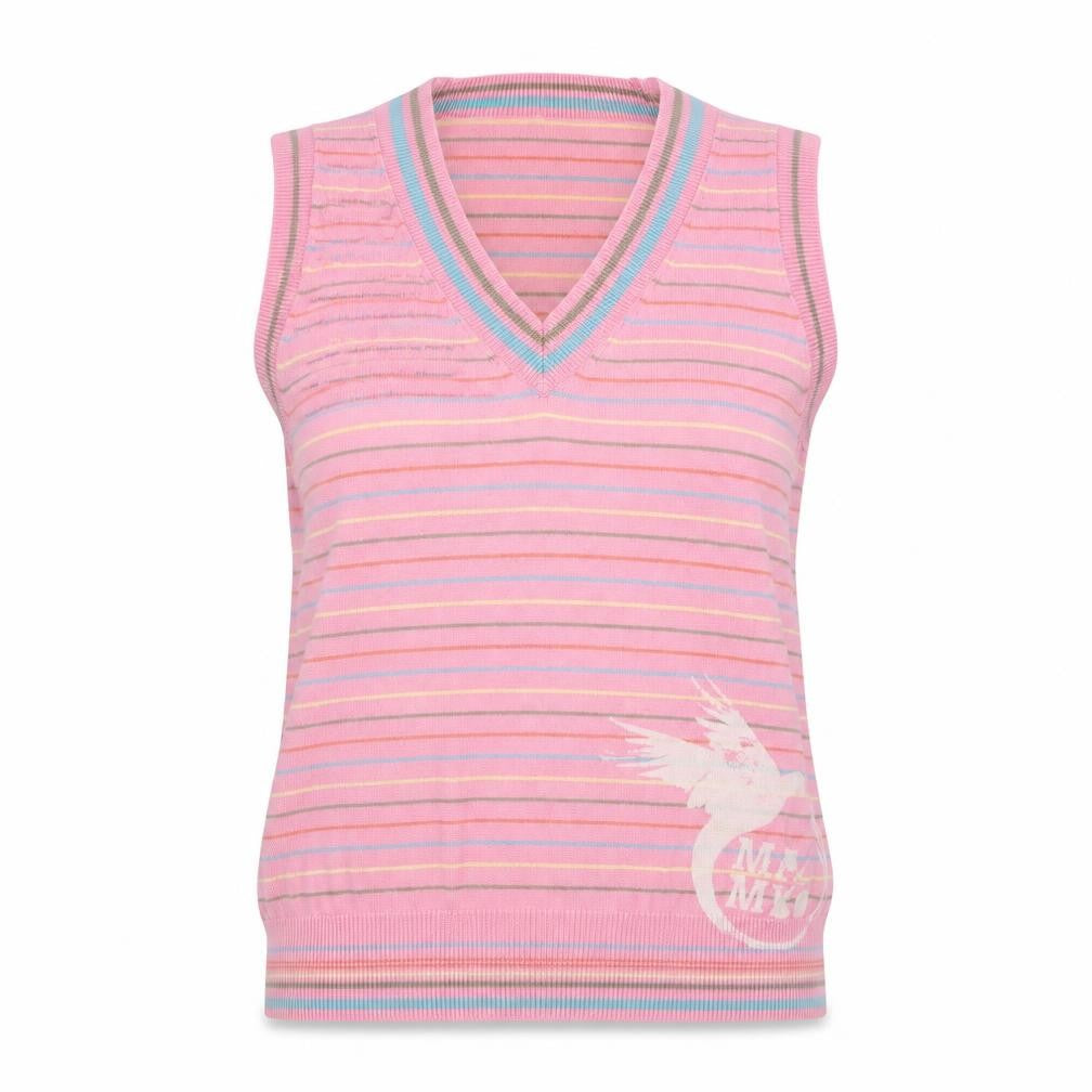 Womens UK M Regular Mambo Pink Vest Tight-Knit