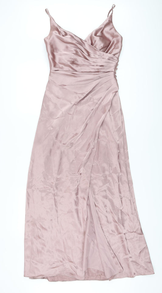 Galina Signature Womens Pink Polyester Maxi Size 4 Sweetheart Zip