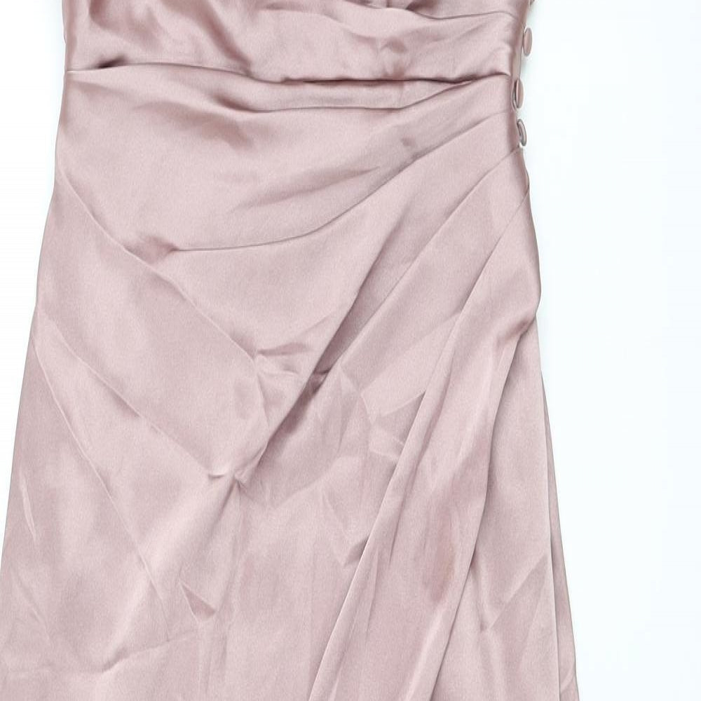 Galina Signature Womens Pink Polyester Maxi Size 4 Sweetheart Zip