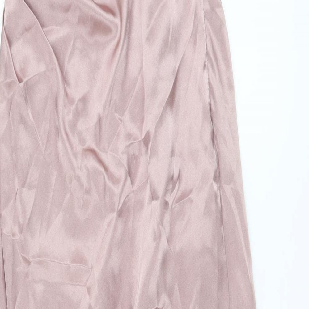 Galina Signature Womens Pink Polyester Maxi Size 4 Sweetheart Zip