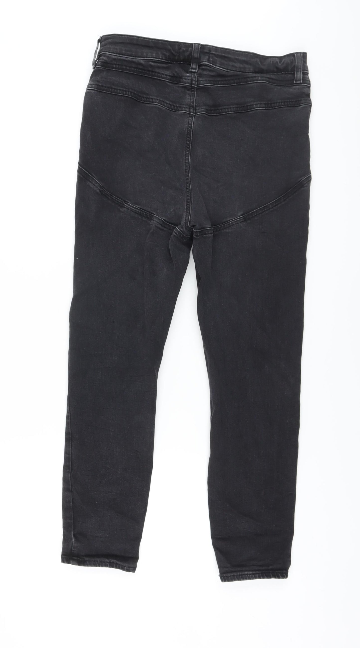 ASOS Womens Grey Cotton Skinny Jeans Size 32 in L30 in Regular Button