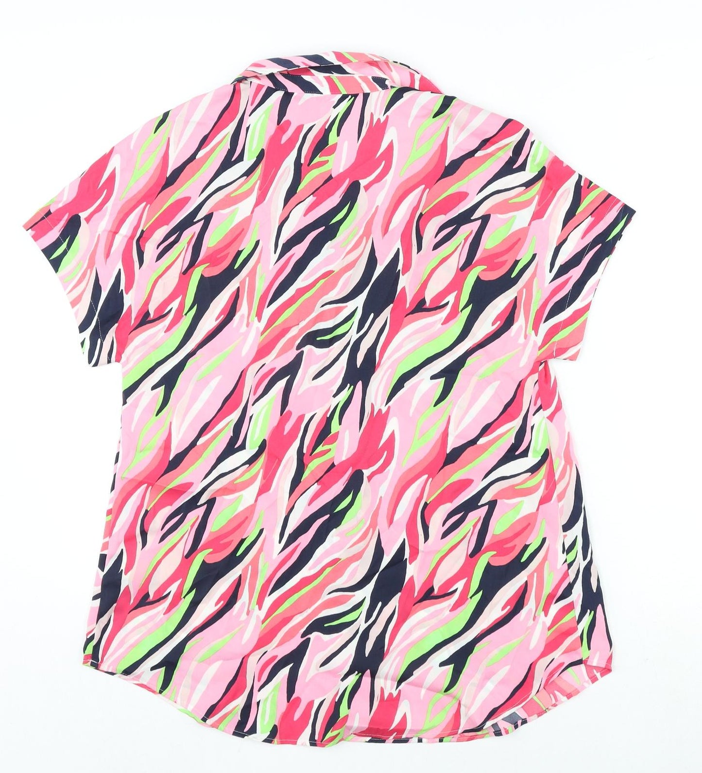 Marks and Spencer Womens Multicoloured Geometric Polyester Basic Blouse Size 6 Collared