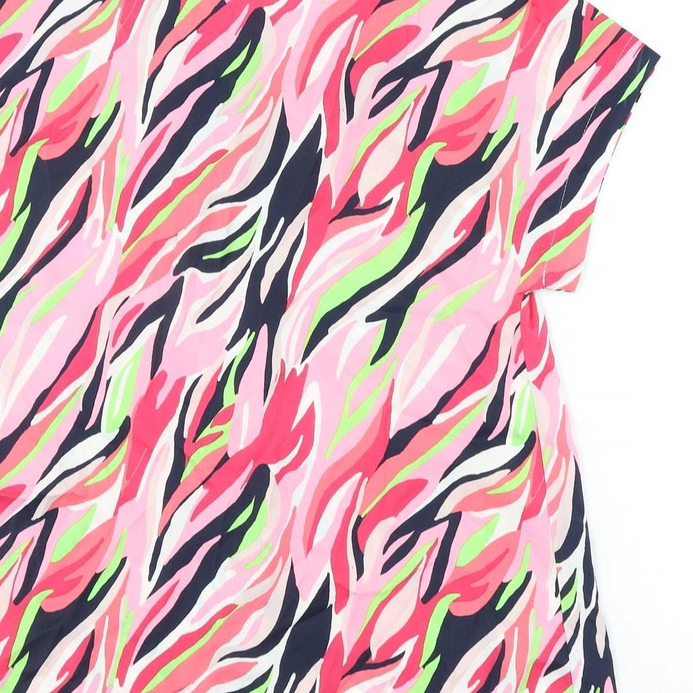Marks and Spencer Womens Multicoloured Geometric Polyester Basic Blouse Size 6 Collared