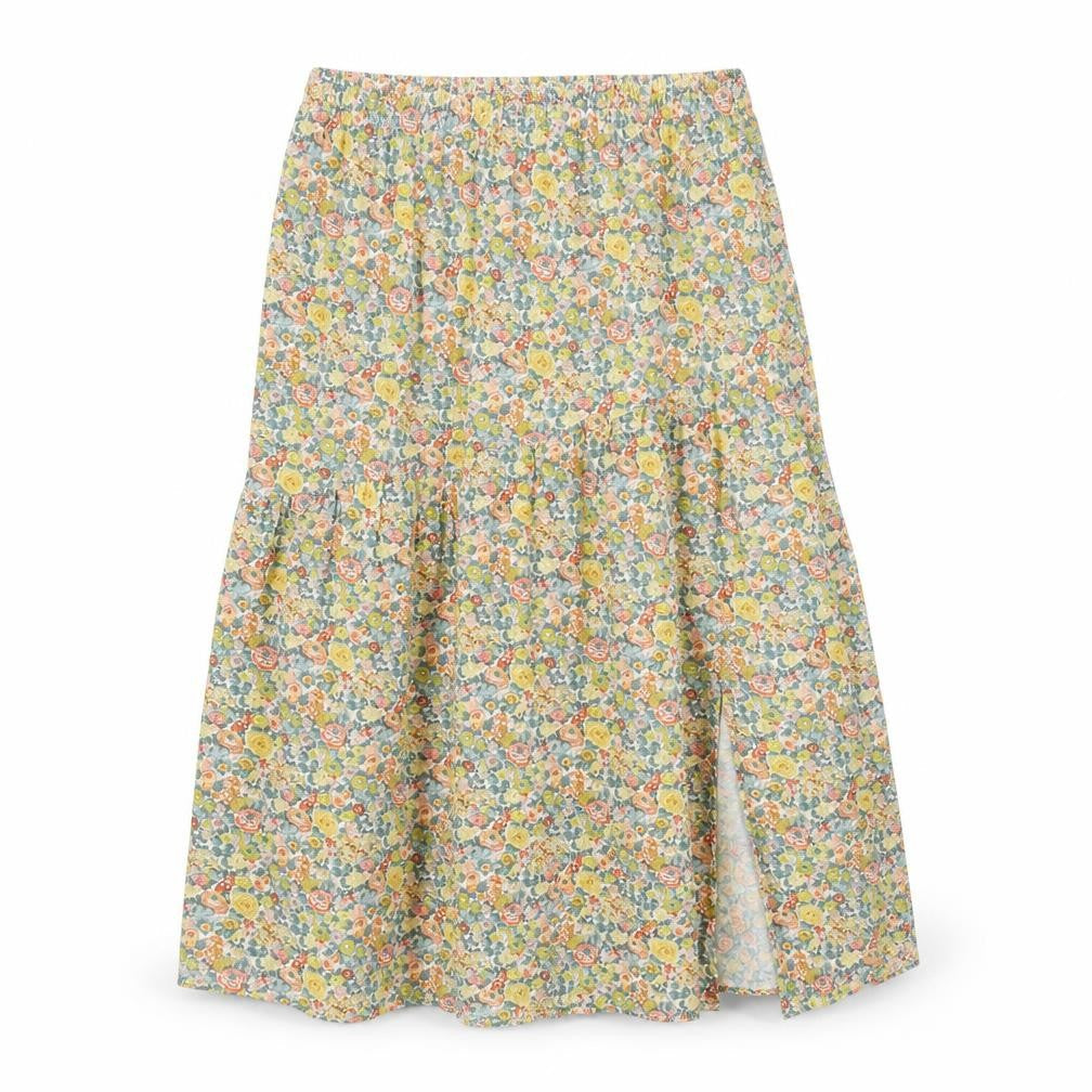 Marks and Spencer Womens Multicoloured Floral Viscose Flare Skirt Size 14 - Slit