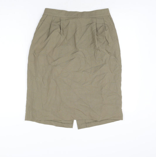 Sag Harbor Womens Green Polyester Straight & Pencil Skirt Size 12 Zip