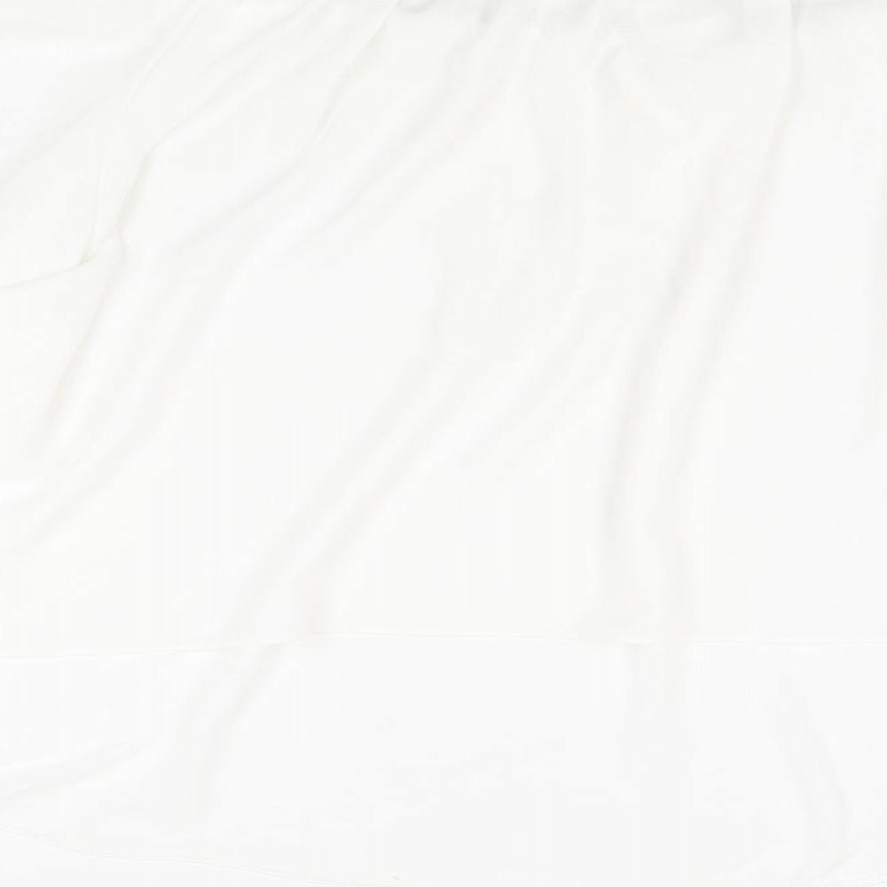 New Look Womens White Polyester Basic Blouse Size 26 Boat Neck - Frill Lace Trim