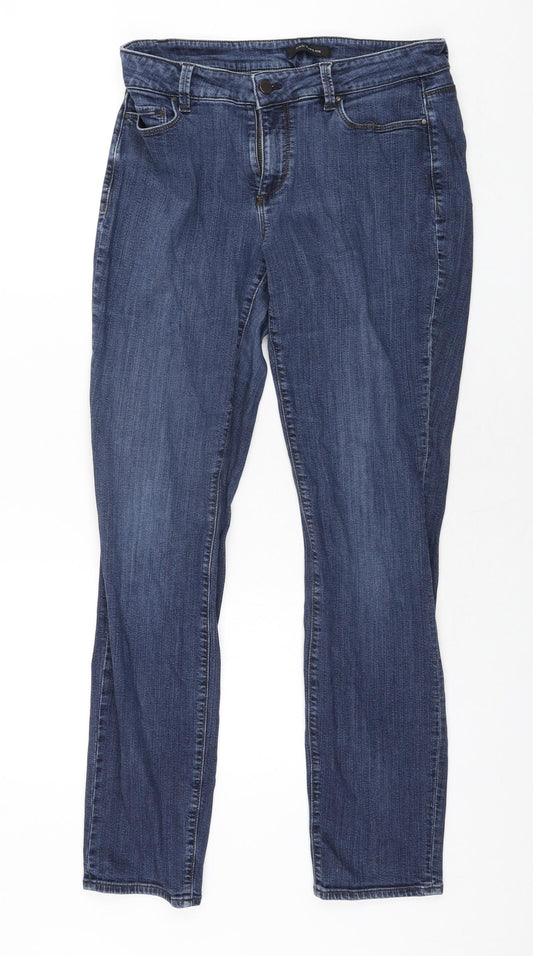 Ann Taylor Womens Blue Cotton Skinny Jeans Size 10 L31 in Regular Zip
