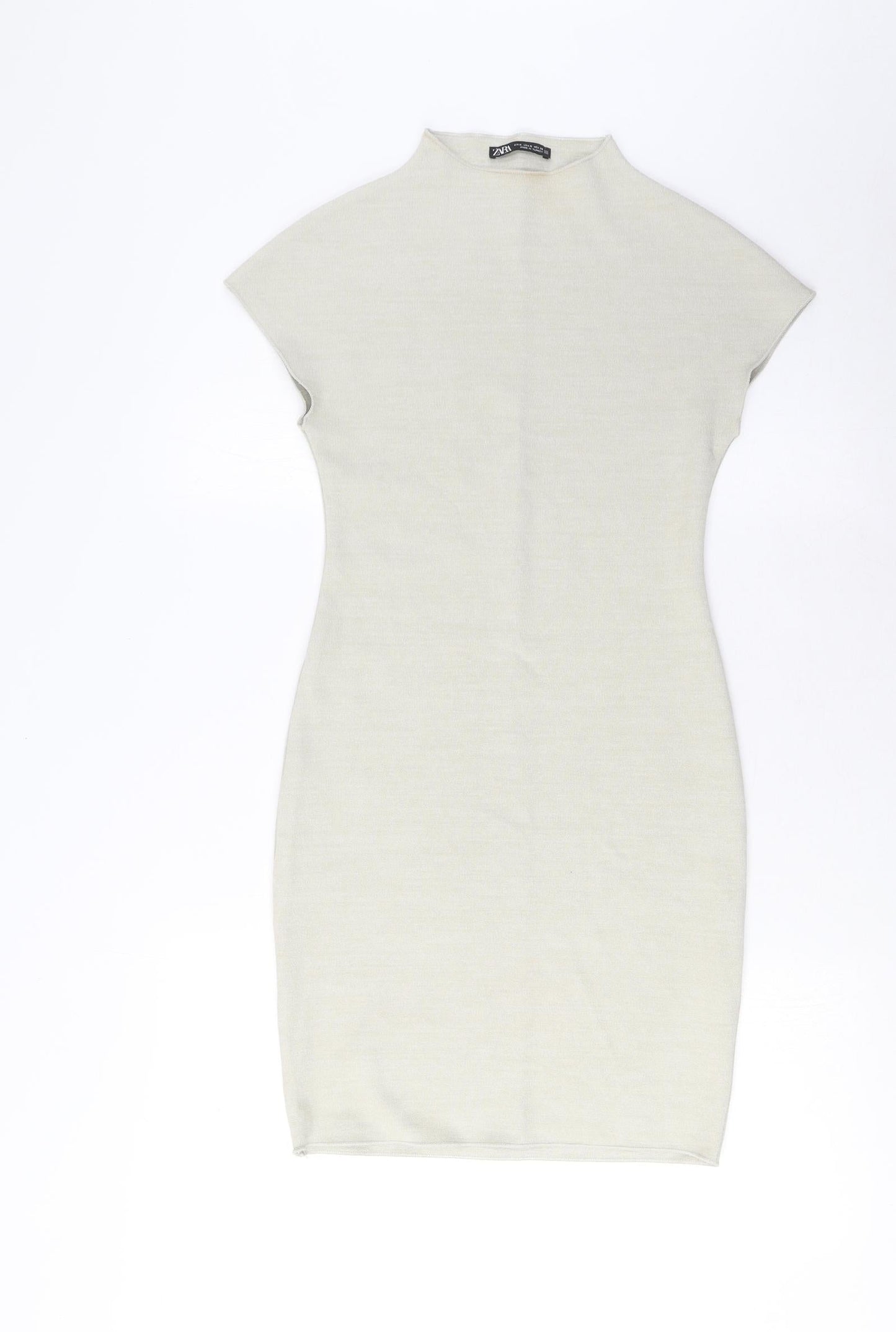 Zara Womens Grey Polyester Bodycon Size S Crew Neck Pullover