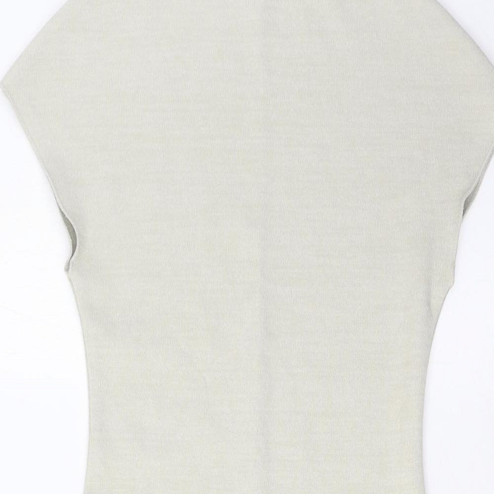 Zara Womens Grey Polyester Bodycon Size S Crew Neck Pullover