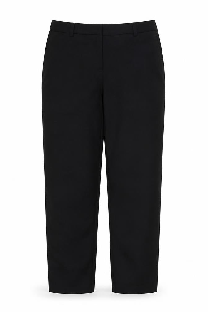 Marks and Spencer Womens Black Polyester Trousers Size 12 L30 in Regular Hook & Eye - Pockets