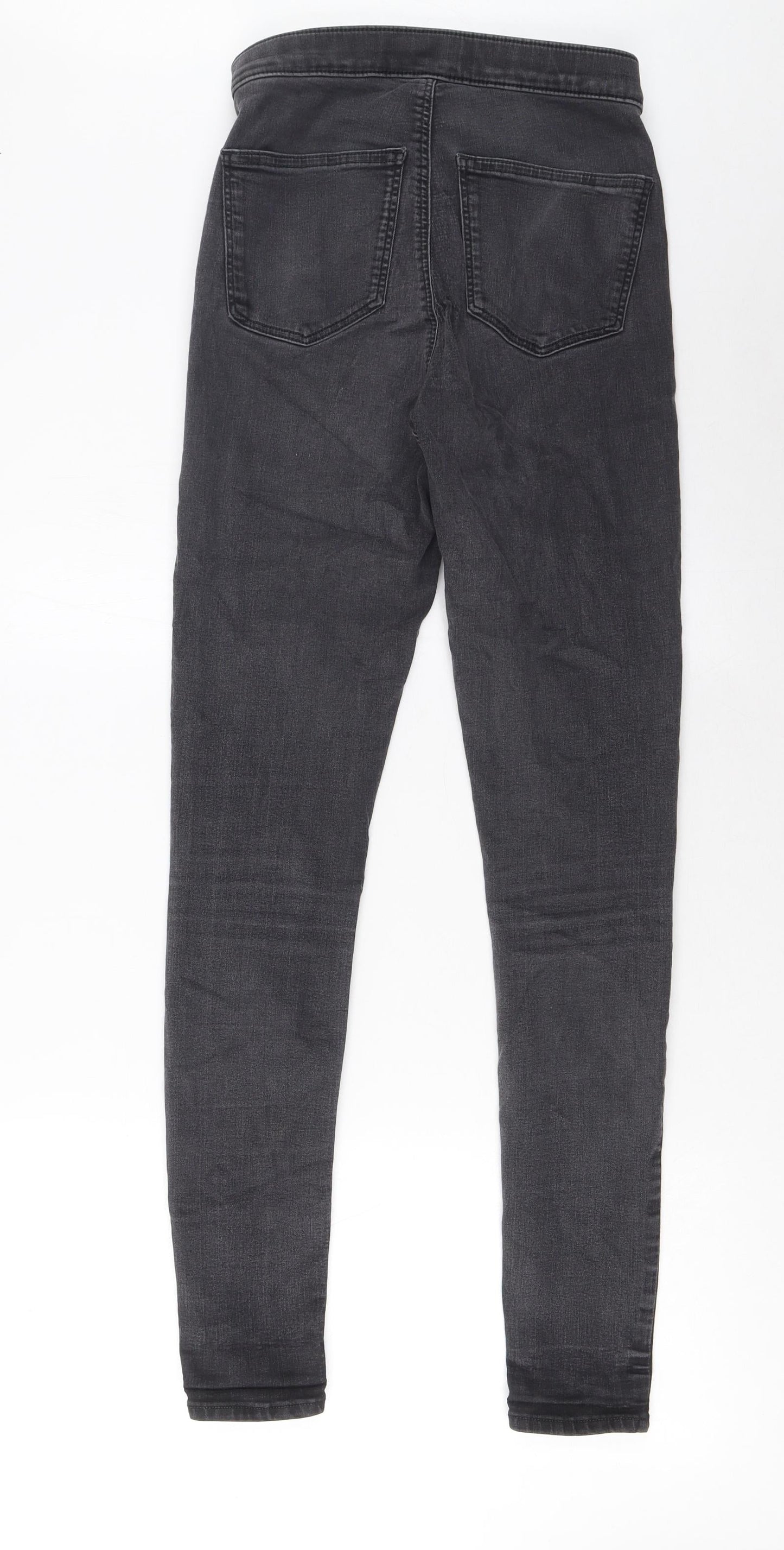 Topshop Womens Grey Cotton Skinny Jeans Size 28 in L34 in Regular Zip - Pockets