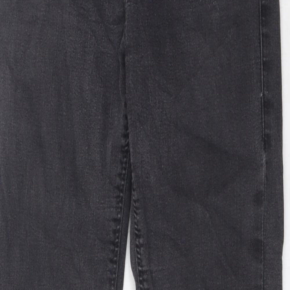 Topshop Womens Grey Cotton Skinny Jeans Size 28 in L34 in Regular Zip - Pockets
