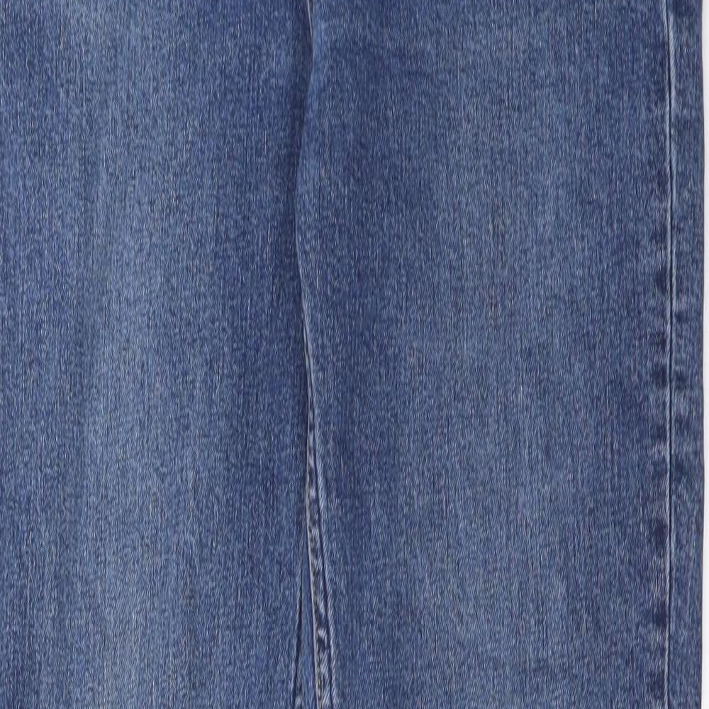 Weekday Womens Blue Cotton Straight Jeans Size 25 in L30 in Regular Zip - Pockets