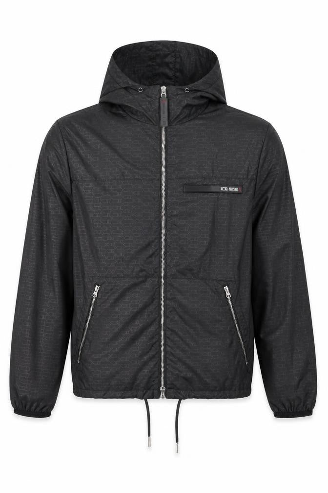 Noir Mens Black Geometric Jacket Size S Zip - Logo