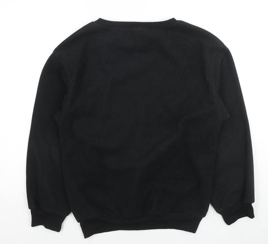PRETTYLITTLETHING Mens Black Polyester Pullover Sweatshirt Size S