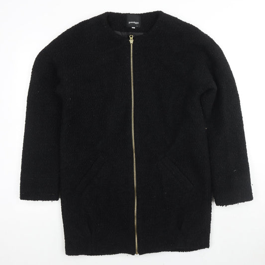 Golddigga Womens Black Overcoat Coat Size 8 Zip