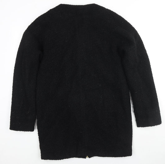 Golddigga Womens Black Overcoat Coat Size 8 Zip
