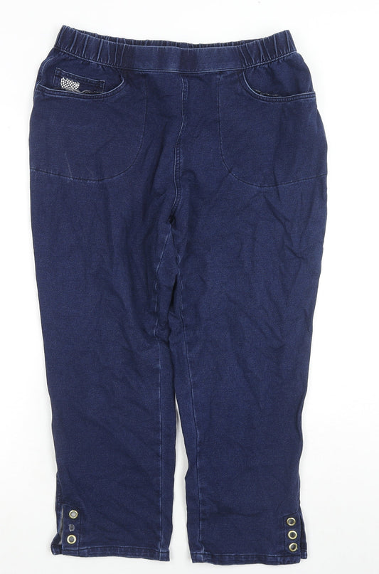 Dream Jeans Womens Blue Cotton Capri Jeans Size M L20 in Regular