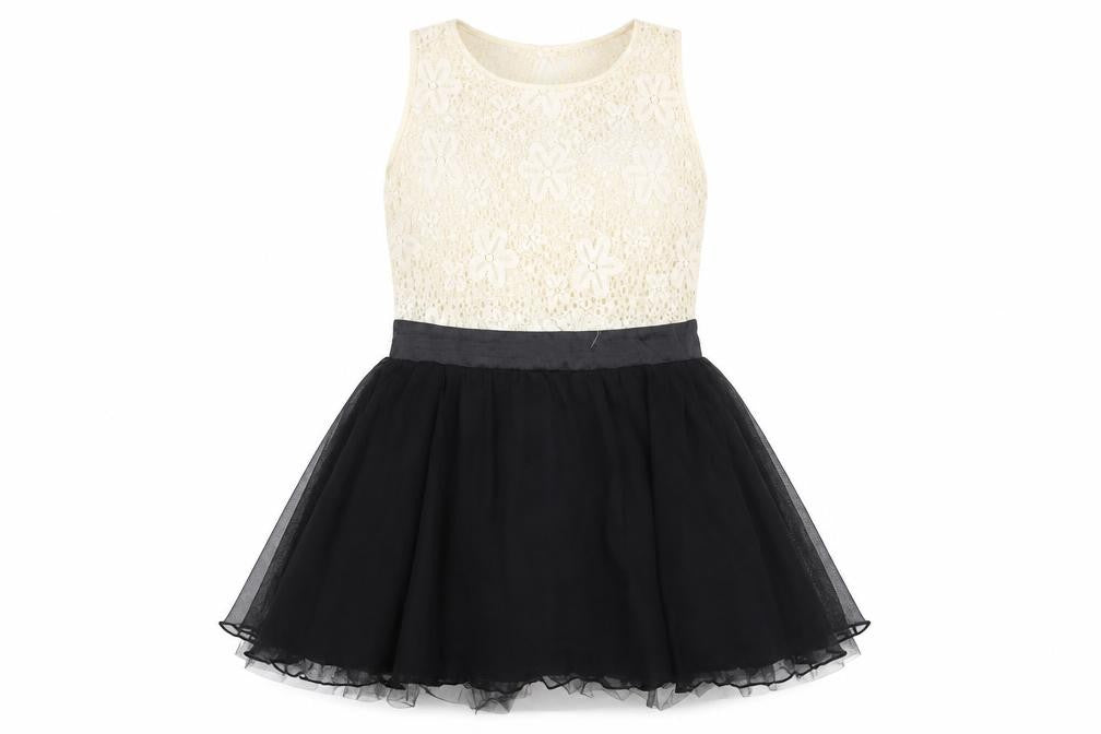 Izabel London Womens Black Cotton A-Line Size 12 Boat Neck Button - Lace Detail